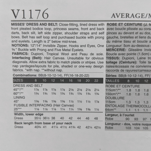 Vogue V1176 Michael Kors Sewing Pattern Dress and Belt Size 16 18 20 22 - Picture 7 of 8